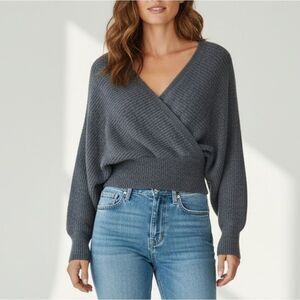 Cosy Cross-over Grey Sweater